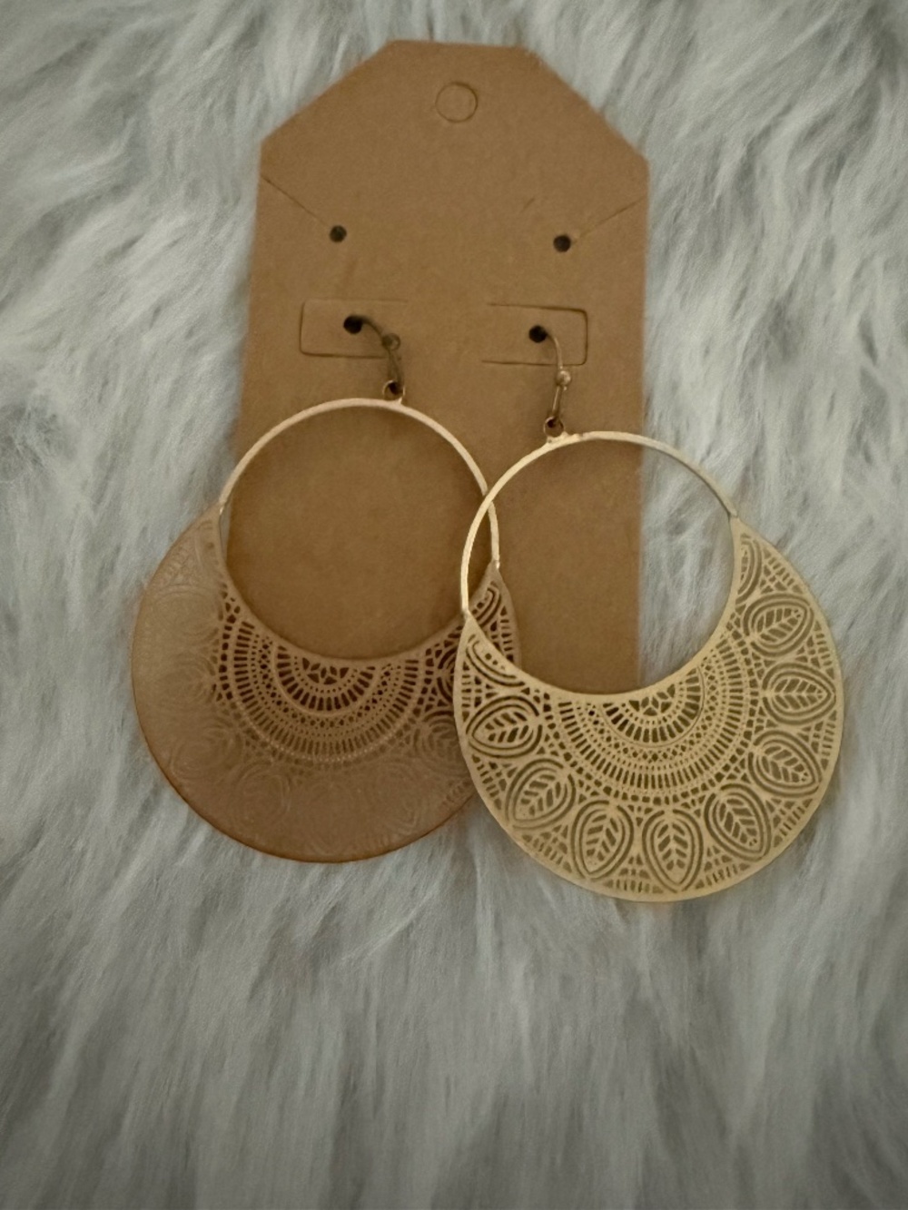 Maurices Gold Floral Print Dangling Earrings